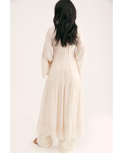 Free People White Imogen Embroidered Gown By Spell And The Gypsy Collective