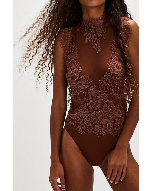 Intimately By Free People Brown Sweet Nothings Bodysuit