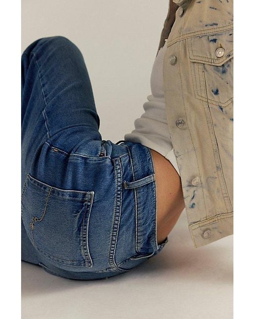 Free People Blue We The Free Stride Straight 'N Wide Jeans