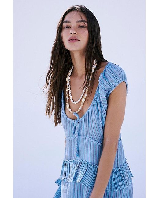 Free People Blue Best On The Beach Tunic