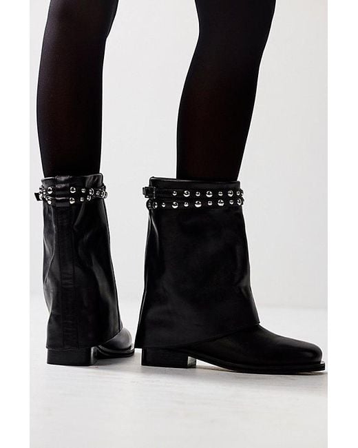 Free People Red Scorpio Studded Foldover Boots