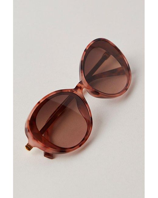 Free People Brown Danielle Round Sunglasses