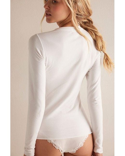 Free People White So Soft Seamless Modal Long Sleeve