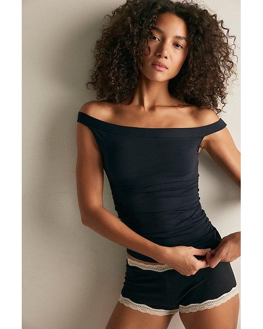 Intimately By Free People Black Round Two Asymmetrical Tank Top By