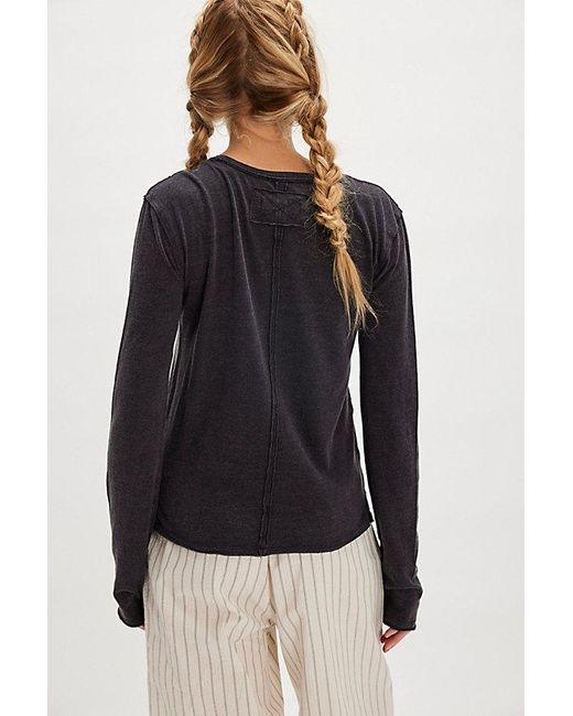 Free People Black Nova Long-Sleeve Tee