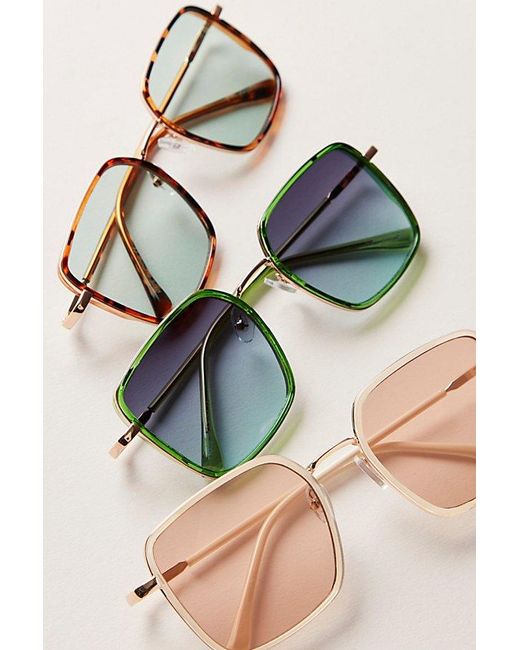 Free People Multicolor Beau Square Sunglasses