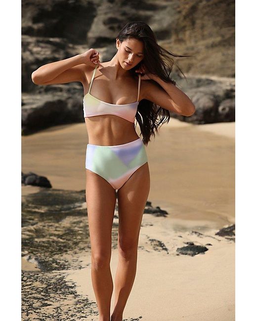 Free People Black Landscape Waist Brief Bikini Bottoms