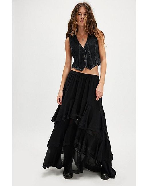 Free People Black Clementine Maxi Skirt