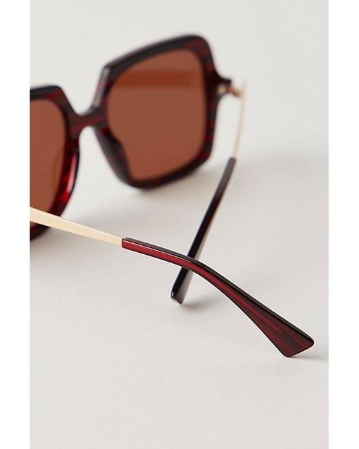 Free People Black The Beaumont Square Polarized Sunglasses