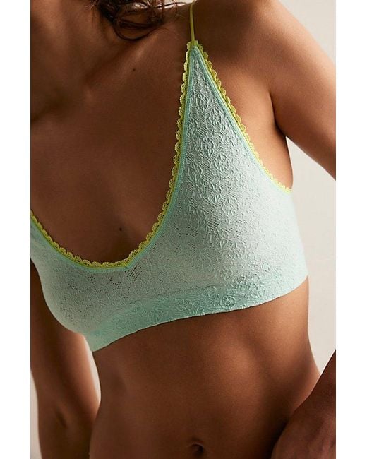 Intimately By Free People Green Sweet Point Seamless Longline Bralette By
