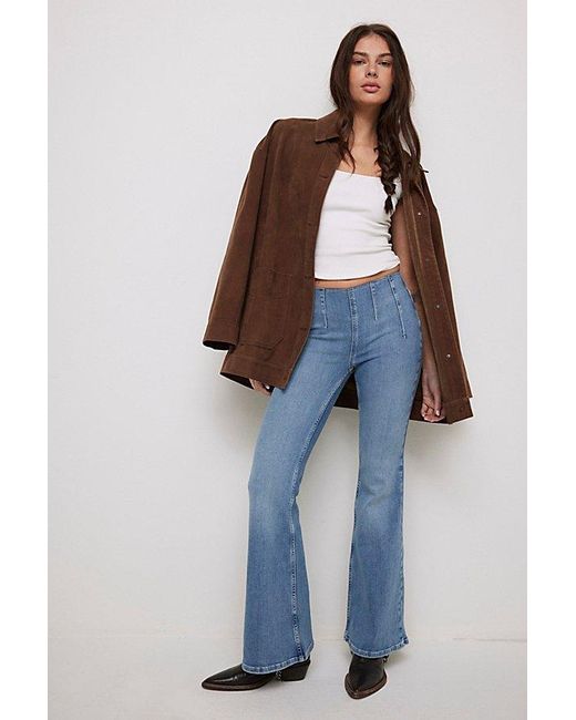 Free People Blue We The Free Keira Pull-On Flare Jeans