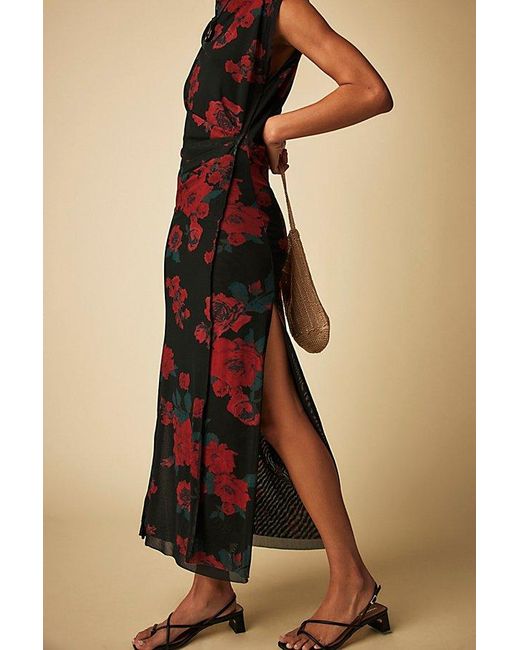 Free People Natural Carmel Midi Dress At In Midnight Combo, Size: Small