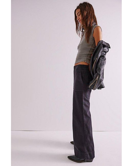 Free People Black Breezy Denim Pull-On Jeans