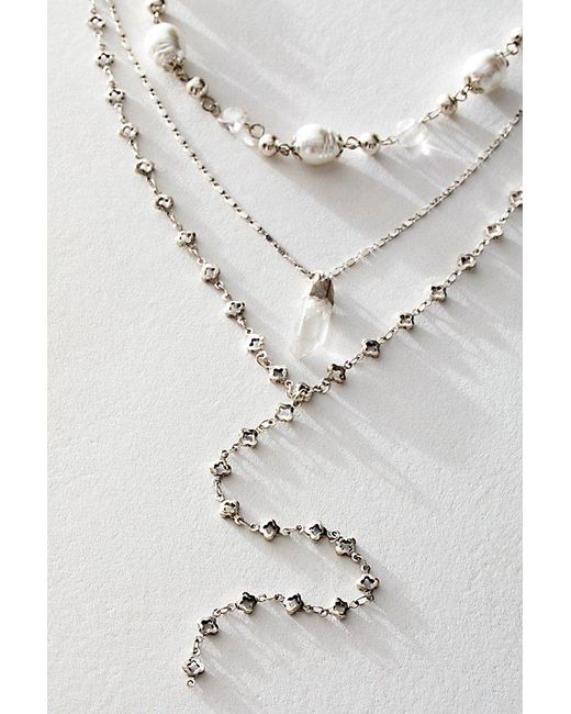 Free People Black Mikayla Layered Necklace At In Silver