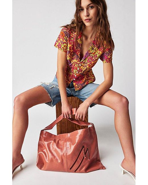 Free People Pink Patent Perfect Carryall