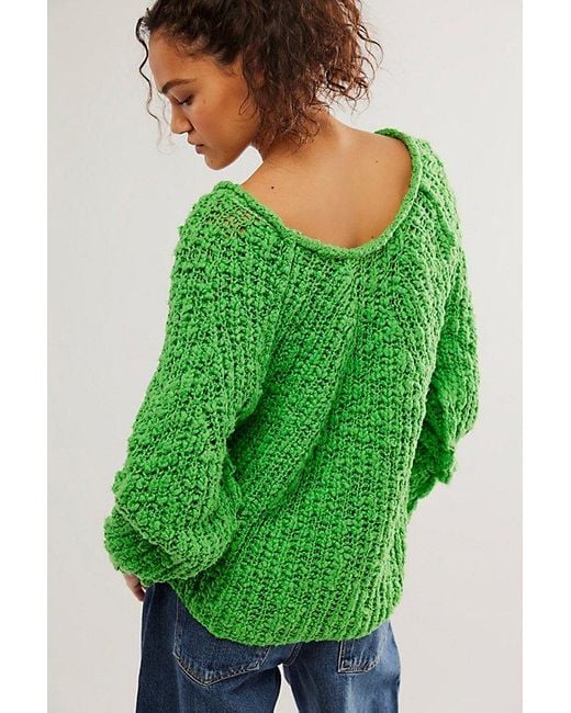Free People Green In A Swirl Pullover