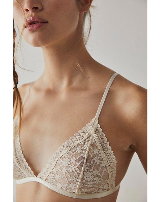 Free People Brown Daisy Lace Bralette