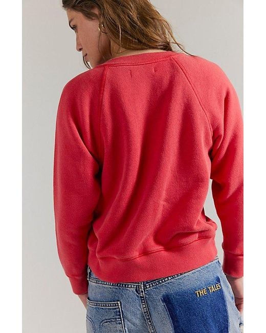 Free People Red Junior Solid Sweatshirt Cardi