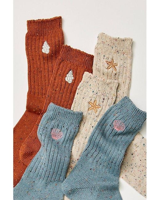 Free People Blue Halcyon Heritage Sock Pack