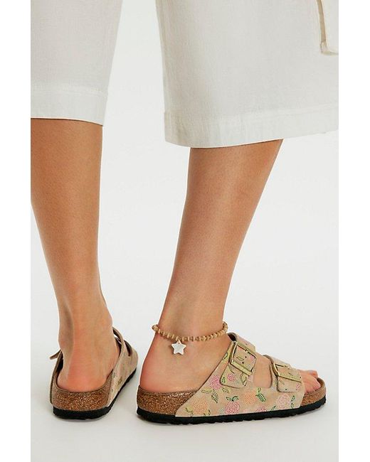 Birkenstock Natural Arizona Floral Sandals