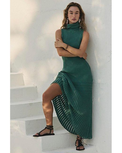 Free People Women's Green Harley Sweater Maxi Dress