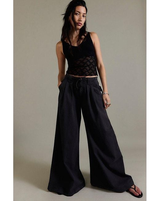 Free People Brown Julien Wide-Leg Chino Trousers