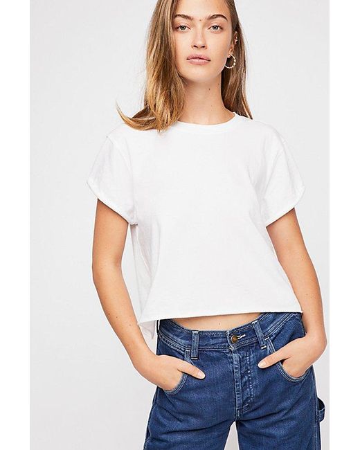 Free People The Perfect Tee At Free People In White, Size: Xs
