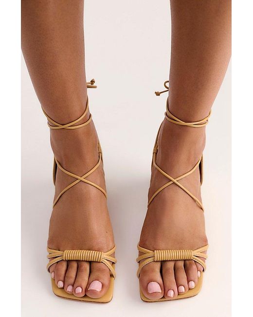 Vicenza Brown Love Letter Wrap Heels By