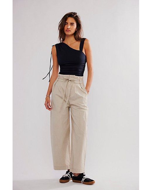 Free People Natural Sienna Paper Bag Trousers