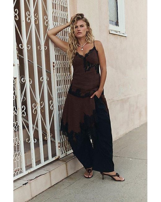 Free People Blue Spotlight Pinstripe Barrel Trousers