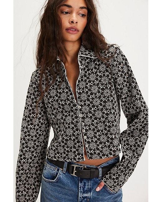 Free People Gray Dream A Little Dream Top