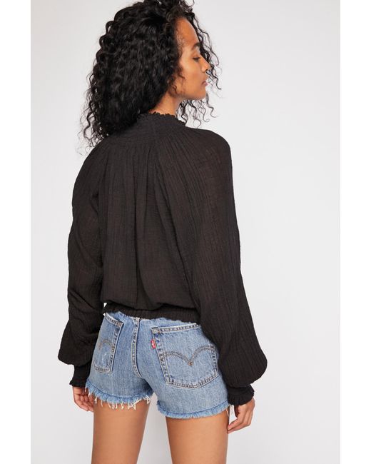 fp one solid smocked top