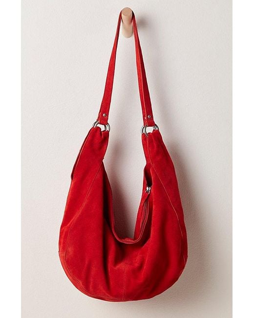 Free People Red Roma Suede Tote Bag