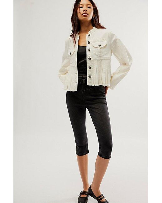 Free People Natural Cassidy Jacket At In Ivory, Size: Xs