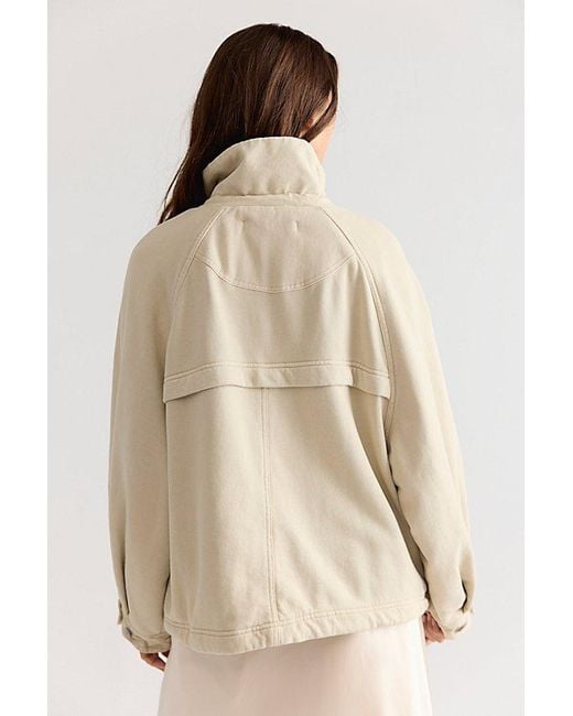 Free People Natural Jojo Washed Oversized Funnel-Neck Jacket