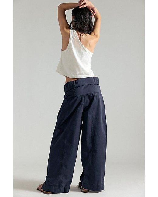 Free People Blue Fisherman Drawcord Pull-On Trousers