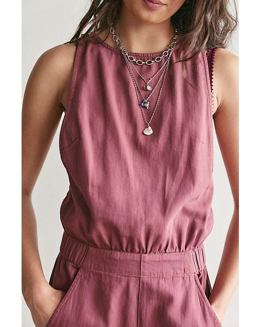Free People Red Margo Jumpsuit