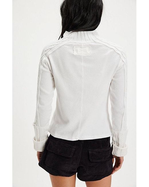 Free People White Breezy Swit Top