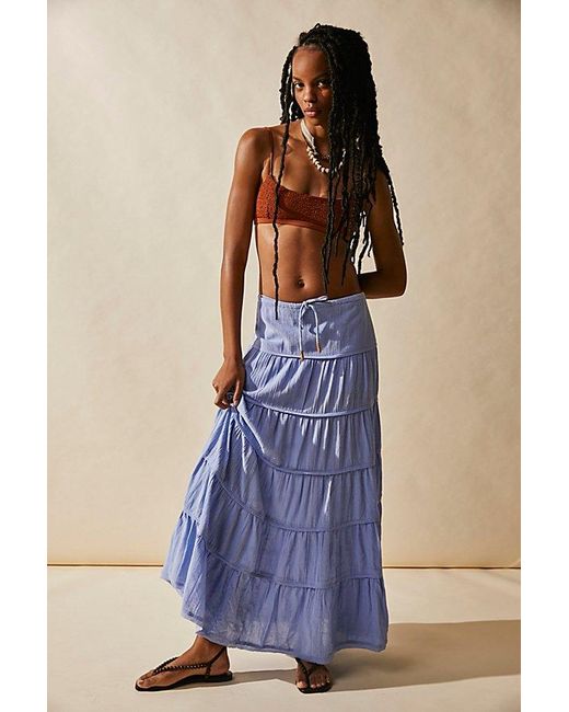 Free People Blue Simply Smitten Maxi Skirt
