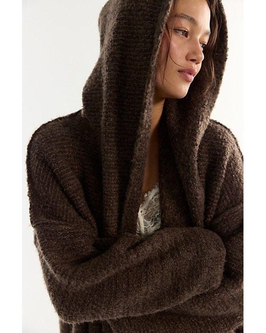 Free People Black Thistle Hooded Cardi