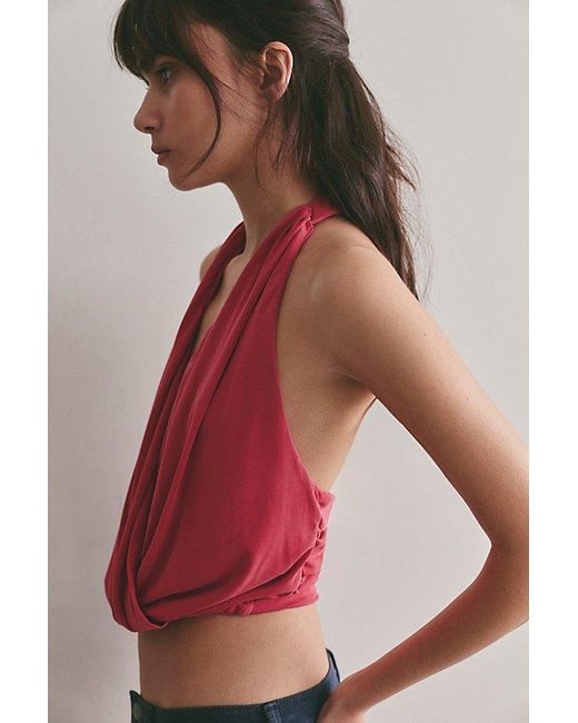 Free People Red Hallie Halter Top