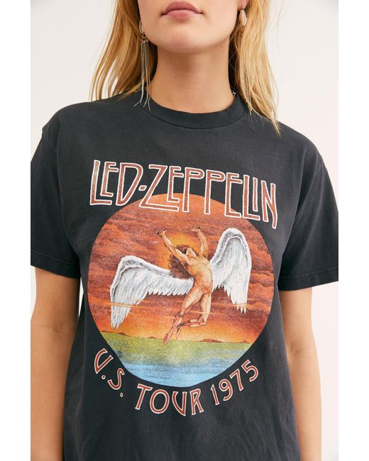 Homme Noir Noir T-Shirt Générique LED Zeppelin 