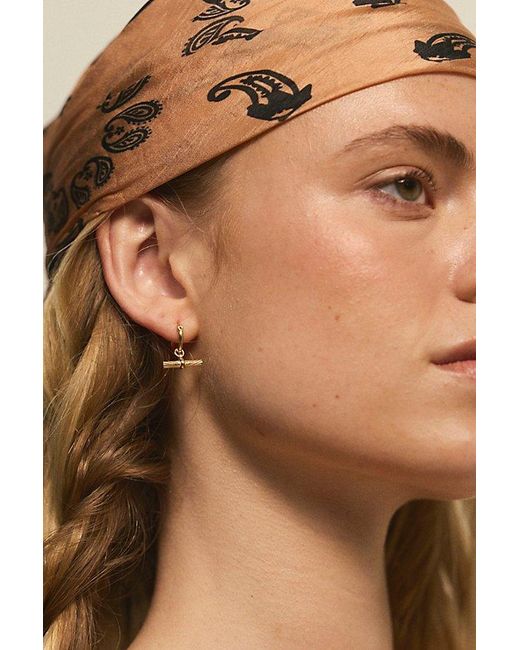 Daisy London Metallic Estee Plate T-Bar Charm Hoops