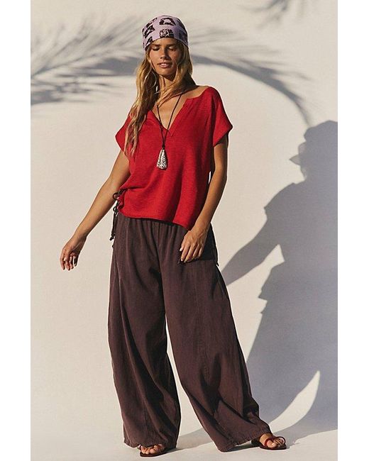 free-est Red Marina Del Sol Sweater Top By