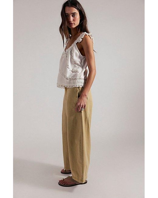 Free People Green We The Free Lay Down Chino Trousers