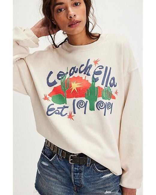 Daydreamer Gray Coachella Crewneck Sweatshirt By