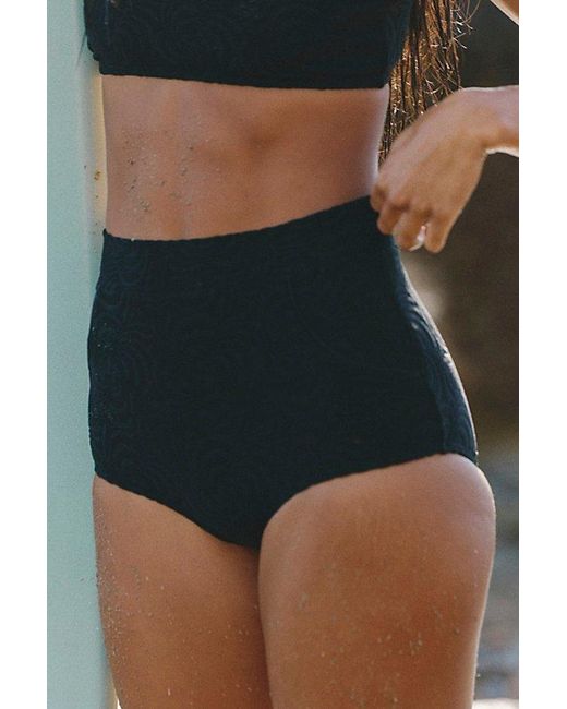 Seea Black Georgia High-Waisted Surf Bottoms
