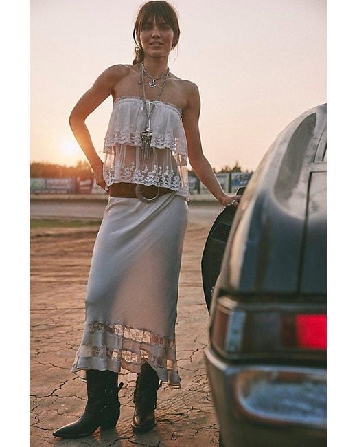 Intimately By Free People Natural Long Lost Lover Maxi Slip Skirt By