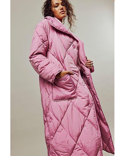 Free People Pink We The Free Joanna Maxi Puffer Jacket