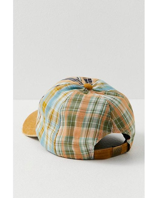 Free People Multicolor Crossroads Mixed Plaid Baseball Hat At In Camel Combo